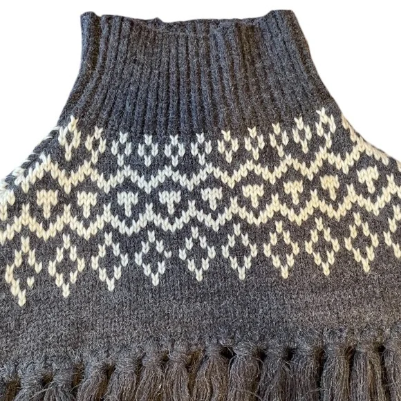 Anthropologie Scarf Womens Fringed Turtleneck Collar Boho Southwest Cowgirl Fall - Picture 7 of 13